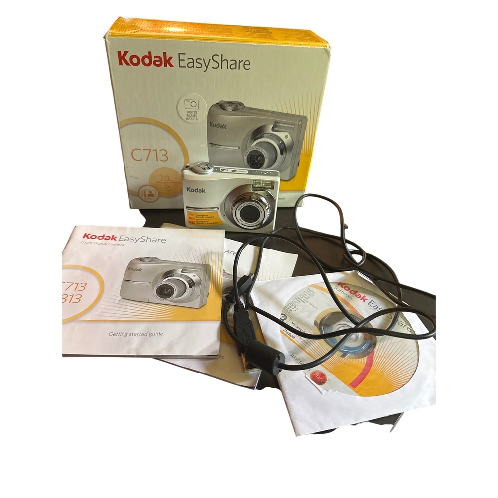 Kodak EasyShare C713 Digital Camera White 7.0MP 3x Zoom Parts Repair Bundle
